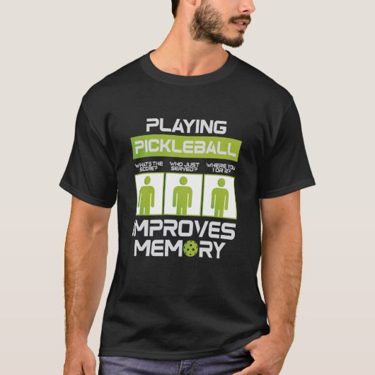 Pickleball Player Playing Pickleball Improves Memo T-Shirt (Vorderseite)