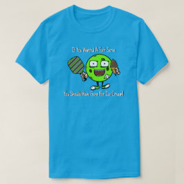 Pickleball Player Schokolade Soft Servieren Grün F T-Shirt