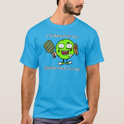 Pickleball Player Schokolade Soft Servieren Grün F T-Shirt (Vorderseite)