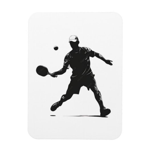 Pickleball Player Silhouette Sportdesign Magnet (Vertikal)
