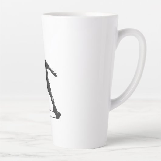 Pickleball Player Silhouette Sportdesign Milchtasse (Rechts)