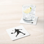 Pickleball Player Silhouette Sportdesign Rechteckiger Pappuntersetzer (Vor Ort)