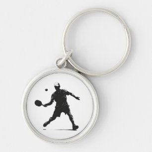 Pickleball Player Silhouette Sportdesign Schlüsselanhänger