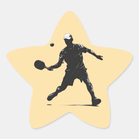 Pickleball Player Silhouette Sportdesign Stern-Aufkleber (Vorderseite)