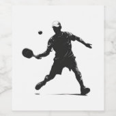 Pickleball Player Silhouette Sportdesign Weinetikett (Einzelnes Label)