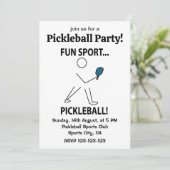 Pickleball Player Sports Fun Sport Pickleball Einladung (Stehend Vorderseite)