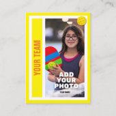 Pickleball Player Trading Card - Hellgelb Telefonnummerkarte (Vorderseite)