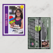 Pickleball Player Trading Card - Royal Lila Telefonnummerkarte (Vorne/Hinten)