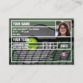 Pickleball Player Trading Card Souvenir - Green Telefonnummerkarte (Rückseite)