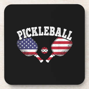 Pickleball Player Vintag Pickle Ball Liebe Getränkeuntersetzer