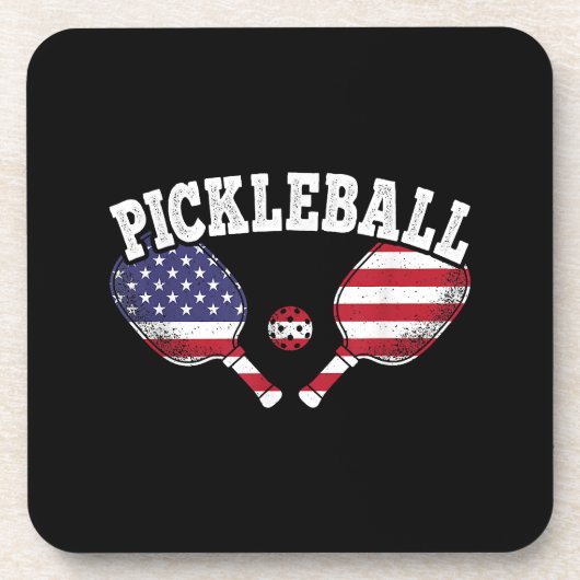 Pickleball Player Vintag Pickle Ball Liebe Getränkeuntersetzer (Vorderseite)