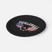 Pickleball Player Vintag Pickle Ball Liebe Pappteller (Schrägansicht)