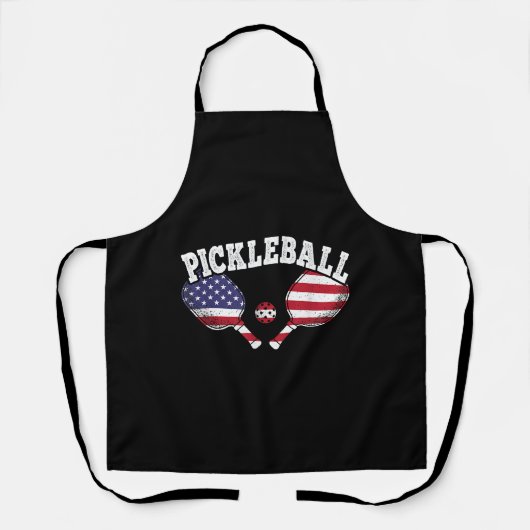 Pickleball Player Vintag Pickle Ball Liebe Schürze (Vorderseite)