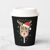 Pickleball Player Weihnachtsfeiertag Reindeer Xmas Pappbecher (Vorderseite)