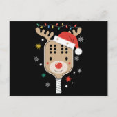 Pickleball Player Weihnachtsfeiertag Reindeer Xmas Postkarte (Vorderseite)
