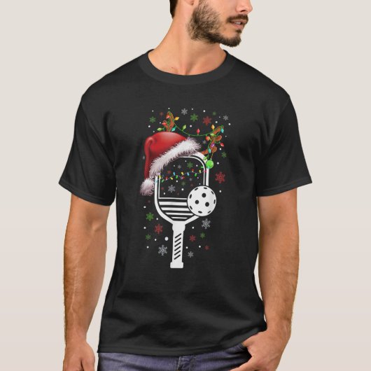 Pickleball Player Weihnachtsfeiertag Reindeer Xmas T-Shirt (Vorderseite)