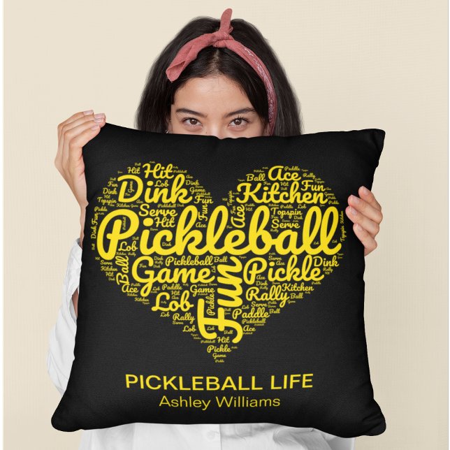 Pickleball Player Word Art Typografie Personalisie Kissen (Von Creator hochgeladen)