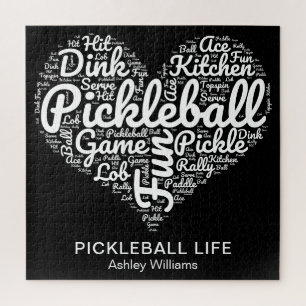 Pickleball Player Word Art Typografie Personalisie Puzzle