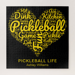 Pickleball Player Word Art Typografie Personalisie Puzzle