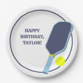Pickleball Players Custom Message Birthday Pappteller (Vorderseite)