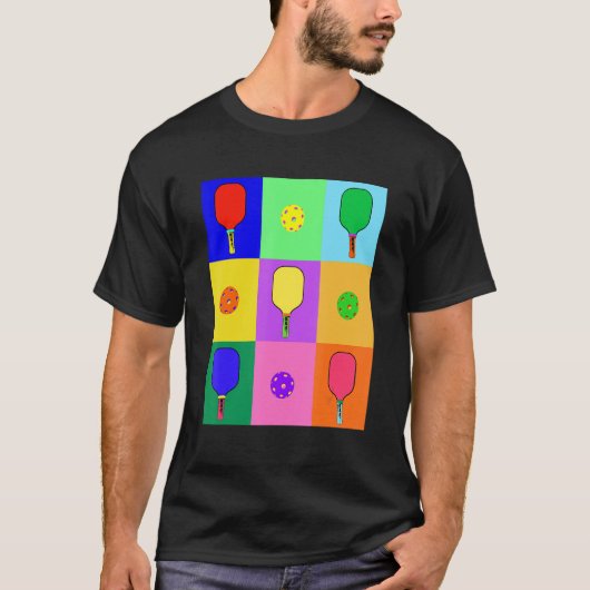 Pickleball Pop Art T-Shirt (Vorderseite)