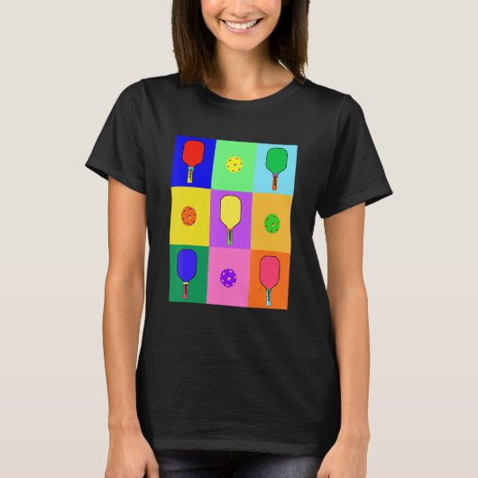 Pickleball Pop Art T-Shirt (Vorderseite)