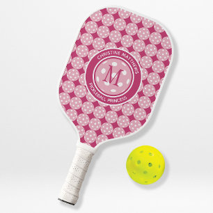 Pickleball Princess Custom Quote Name Initial Pink Schläger