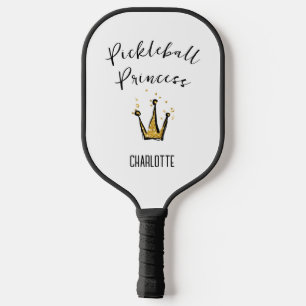 Pickleball Princess Gold Glitzer Individuelle Name Schläger
