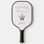 Pickleball Princess Gold Glitzer Individuelle Name Schläger (Rückseite)