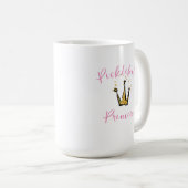 Pickleball Princess Gold Glitzer Tiara & Pink Text Kaffeetasse (VorderseiteRechts)