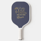 Pickleball Princess Gray Gold Individuelle Name El Schläger (Rückseite)