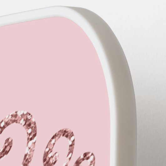 Pickleball Princess Mit Monogramm Pink Pickleball Schläger (Linke Seite)