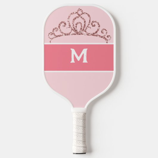Pickleball Princess Mit Monogramm Pink Schläger (Vorderseite)