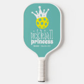 Pickleball Princess Niedlich Aqua Aquamarin Schläger (Rückseite)