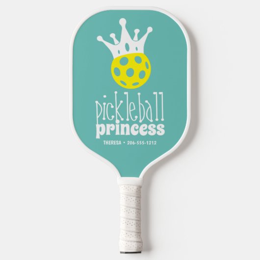 Pickleball Princess Niedlich Aqua Aquamarin Schläger (Vorderseite)