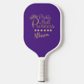 Pickleball Princess Purpl Gold Individuelle Name E Schläger (Rückseite)