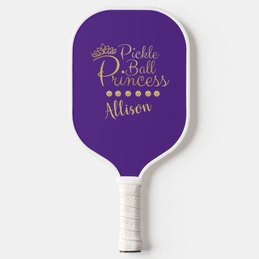 Pickleball Princess Purpl Gold Individuelle Name E Schläger (Vorderseite)