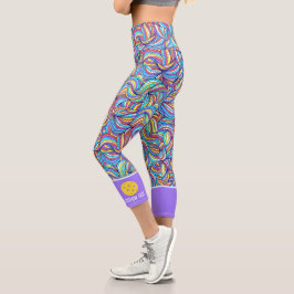 Pickleball-Print, farbig Abstrakt, benutzerdefinie Capri Leggings