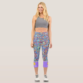 Pickleball-Print, farbig Abstrakt, benutzerdefinie Capri Leggings