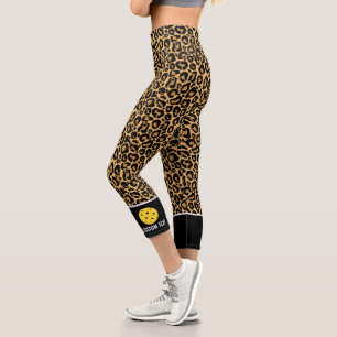 Pickleball Print Jungle Animal Muster Benutzerdefi Capri Leggings