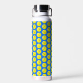 Pickleball Print Yellow and Blue Trinkflasche (Rückseite)