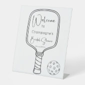Pickleball & Prosecco Brautparty Willkommen Sockelschild (Vorderseite)
