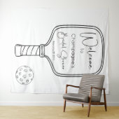 Pickleball & Prosecco Brautparty Willkommen Wandteppich (Beispiel (Horizontal))