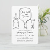 Pickleball & Prosecco Modernes Brautparty Einladung (Stehend Vorderseite)