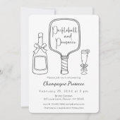 Pickleball & Prosecco Modernes Brautparty Einladung (Vorderseite)