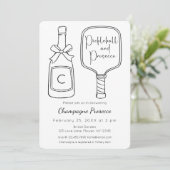 Pickleball & Prosecco Modernes Brautparty Einladung (Stehend Vorderseite)