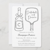 Pickleball & Prosecco Modernes Brautparty Einladung (Vorderseite)