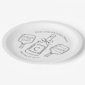 Pickleball & Prosecco Modernes Brautparty Pappteller (Schrägansicht)