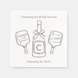 Pickleball & Prosecco Modernes Brautparty Serviette