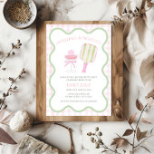 Pickleball & Prosecco Preppy Modern Bachelorette Einladung